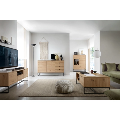 Witryna Regał Szafka  Dąb Loft